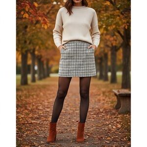 H&M Black and White Mini Skirt